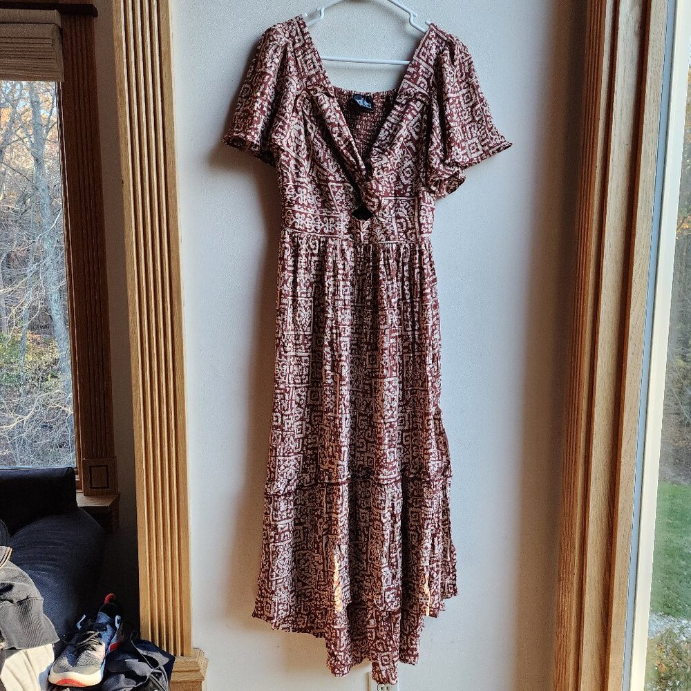 Angie Aztec Southwestern Style V-Neck Midi Sundress Size Large - Picture 6 of 15